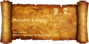 Macska Kinga névjegykártya
