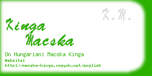 kinga macska business card
